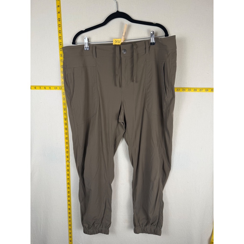 Prana Hiking Pants Womens 22 Brown Ripstop Jogger Lightweight Stretch Outdoor
